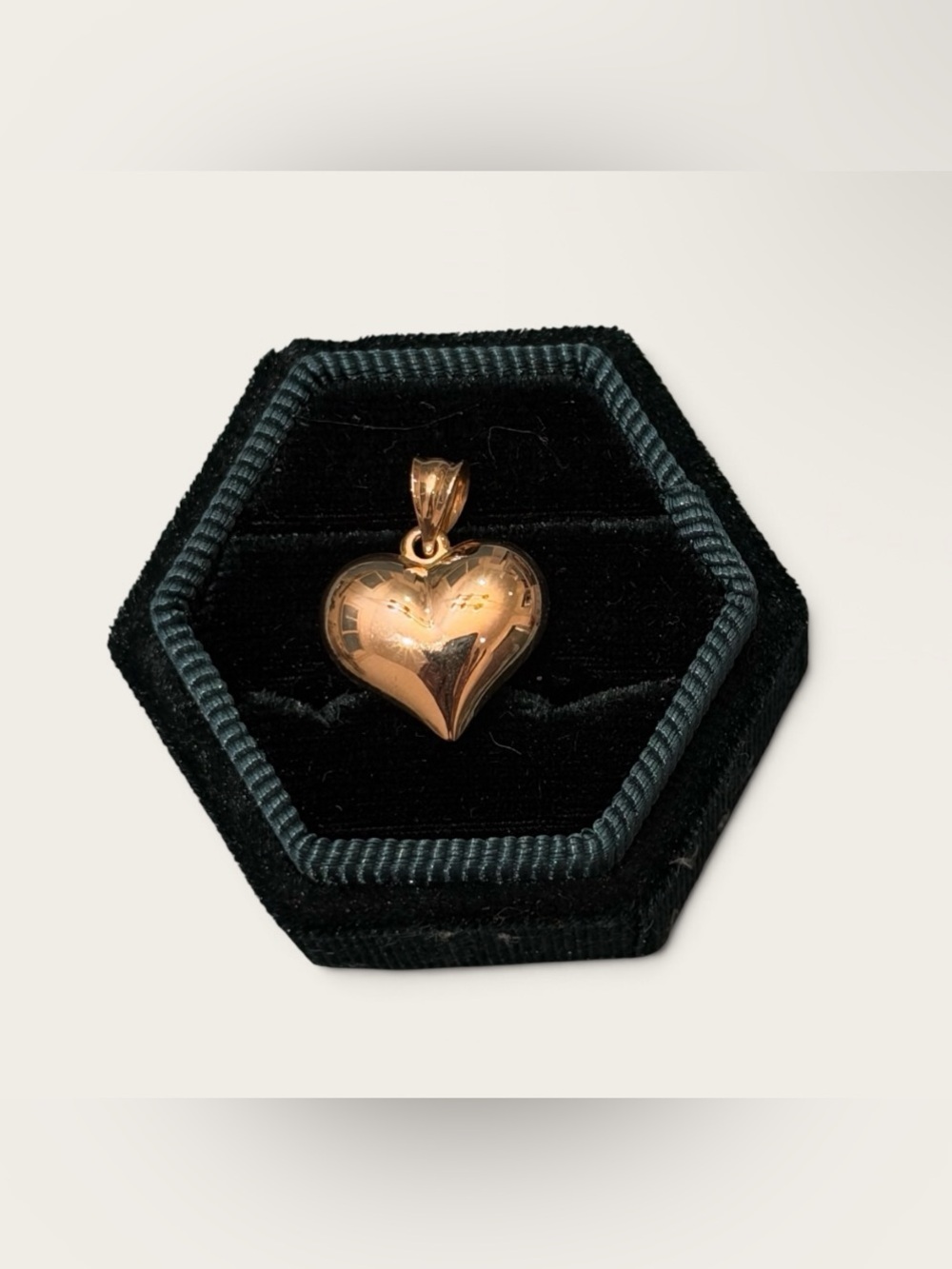 14k Gold Puffy Heart Pendant Charm - Elegant Women's Jewelry